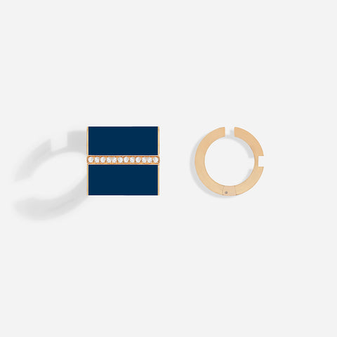 ROSE GOLD B16 BLUE LACQUER EAR CUFFS