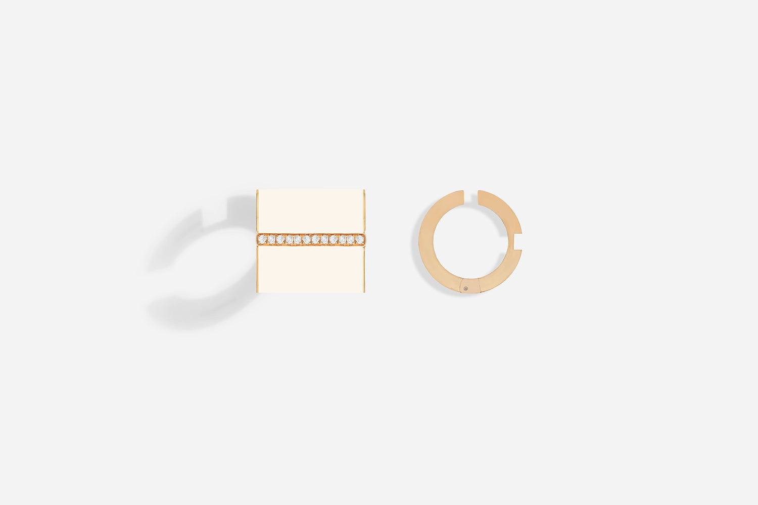 ROSE GOLD B16 WHITE LACQUER EAR CUFFS