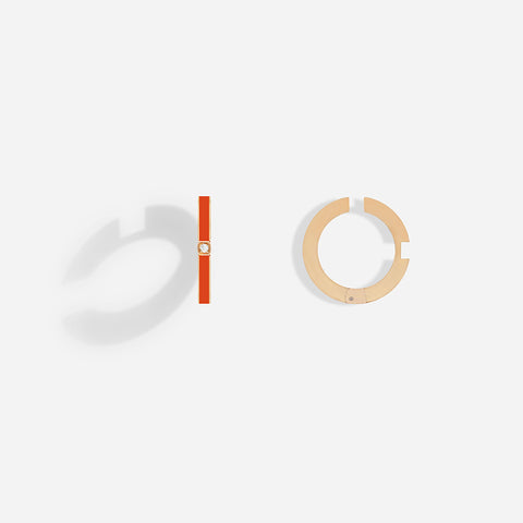 ROSE GOLD ORANGE LACQUER EAR CUFFS
