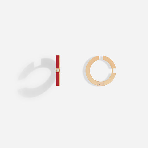 ROSE GOLD RED LACQUER EAR CUFFS