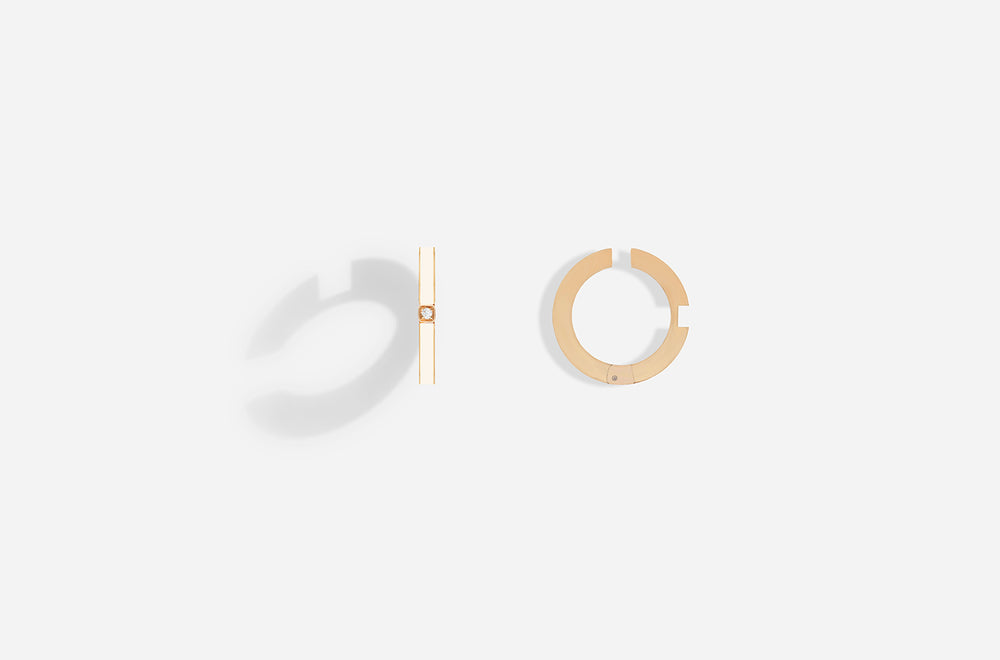 ROSE GOLD WHITE LACQUER EAR CUFFS / Rose Gold