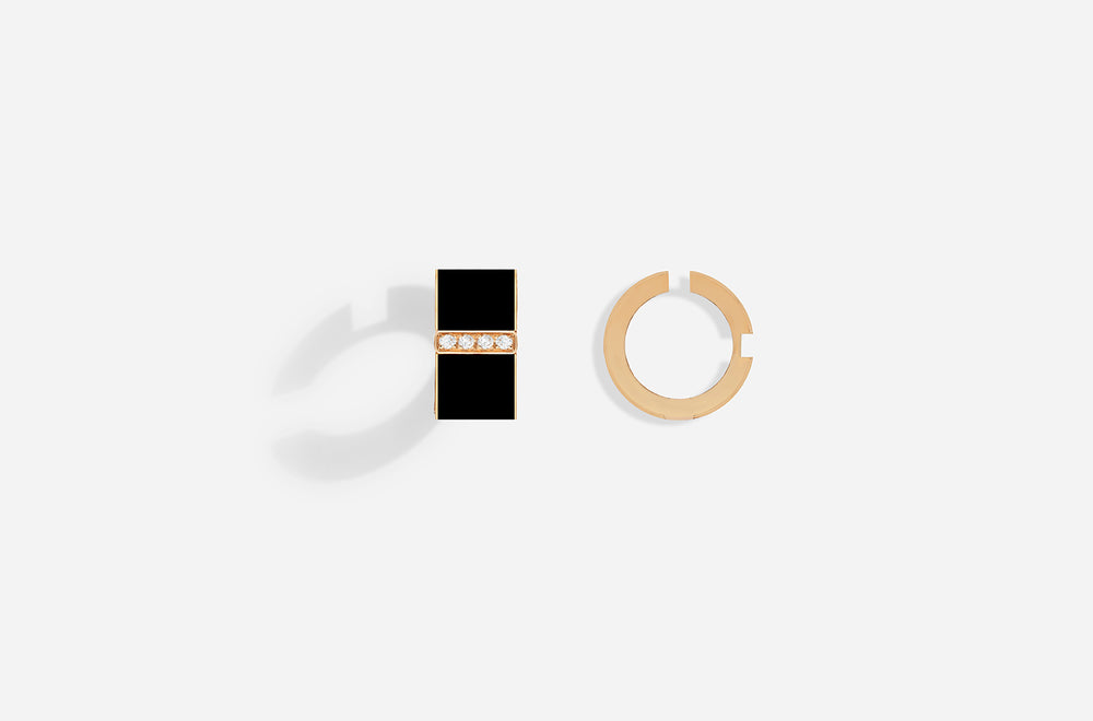 ROSE GOLD B8 BLACK LACQUER EAR CUFF / Rose Gold