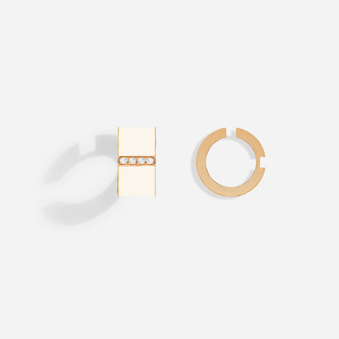ROSE GOLD B8 WHITE LACQUER EAR CUFFS