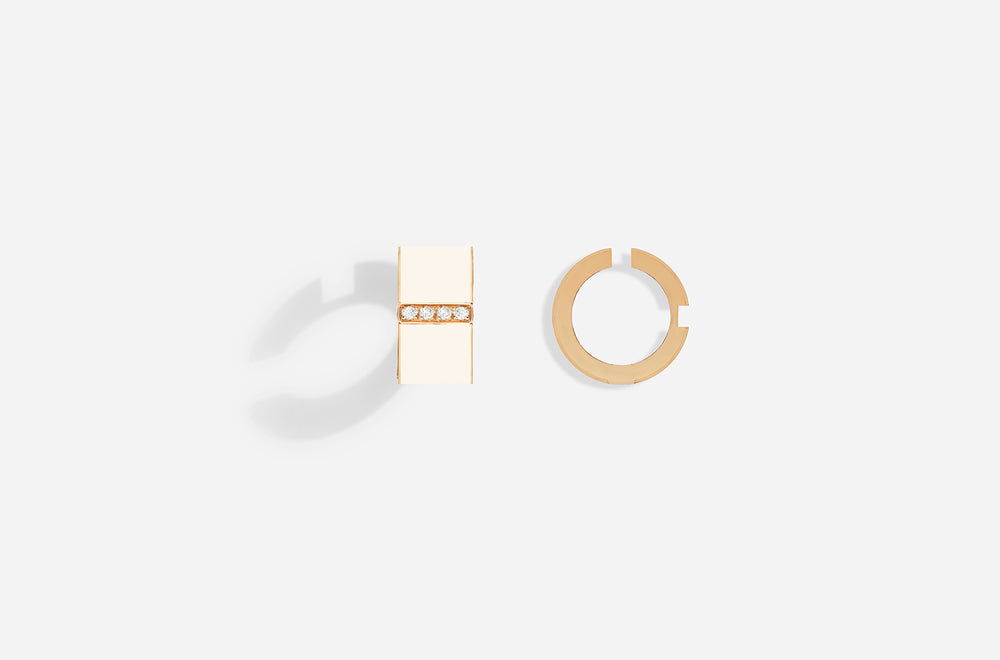ROSE GOLD B8 WHITE LACQUER EAR CUFFS / Rose Gold