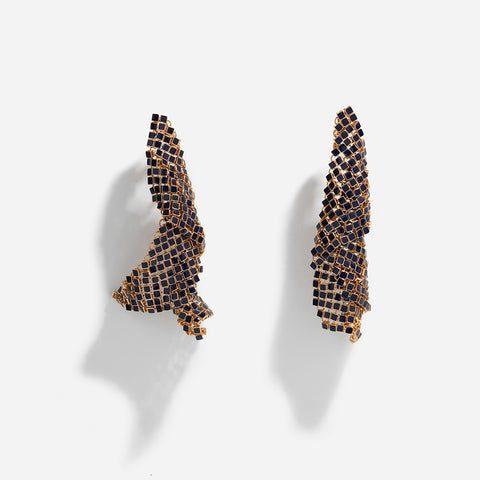 ROSE GOLD BLACK LACQUER EARRINGS