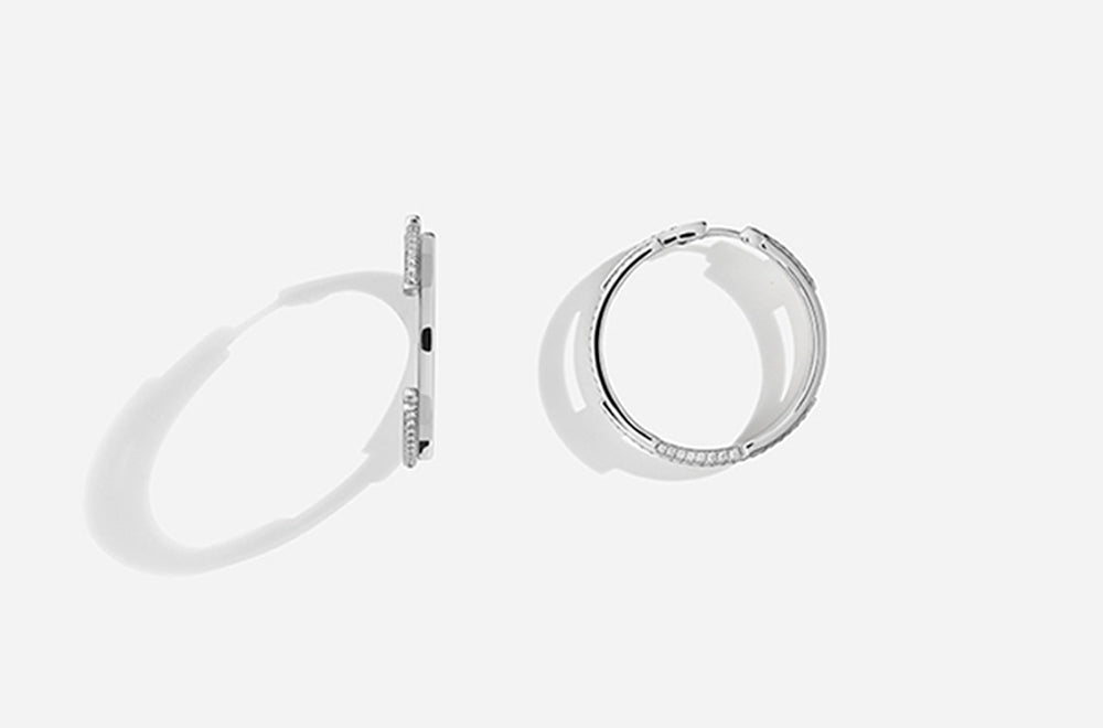 VOLUME EARRINGS / White Gold