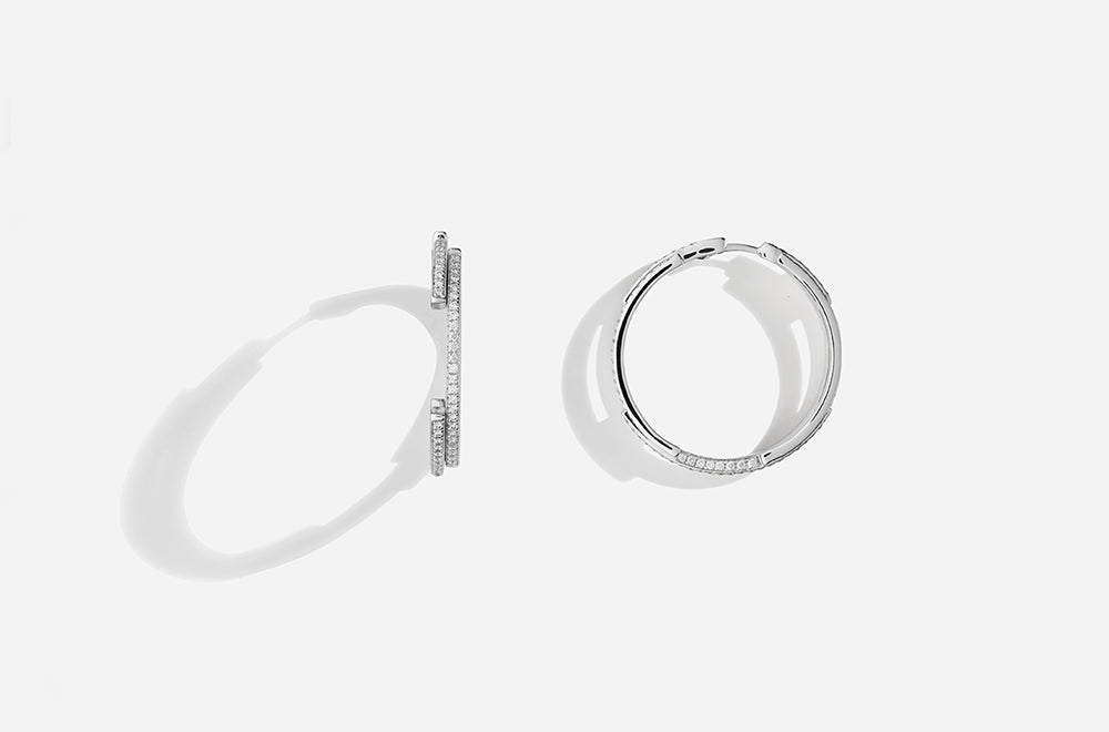 VOLUME EARRINGS / White Gold