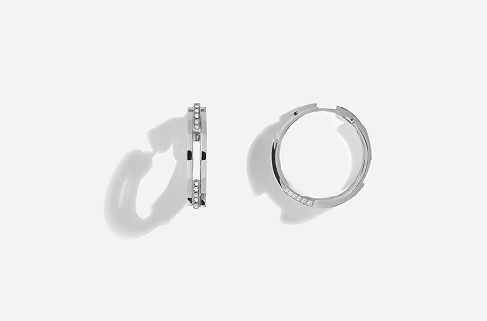 VOLUME EARRINGS / White Gold