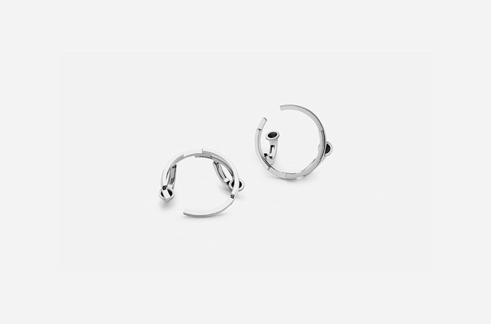 VOLUME EARRINGS / White Gold