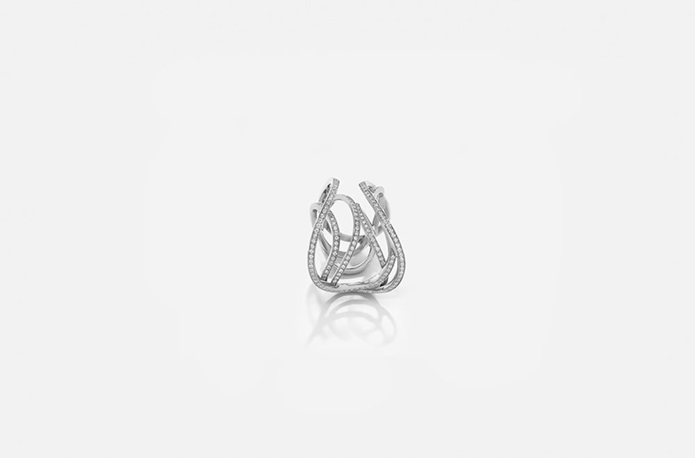 SERPENTINE RING / White Gold