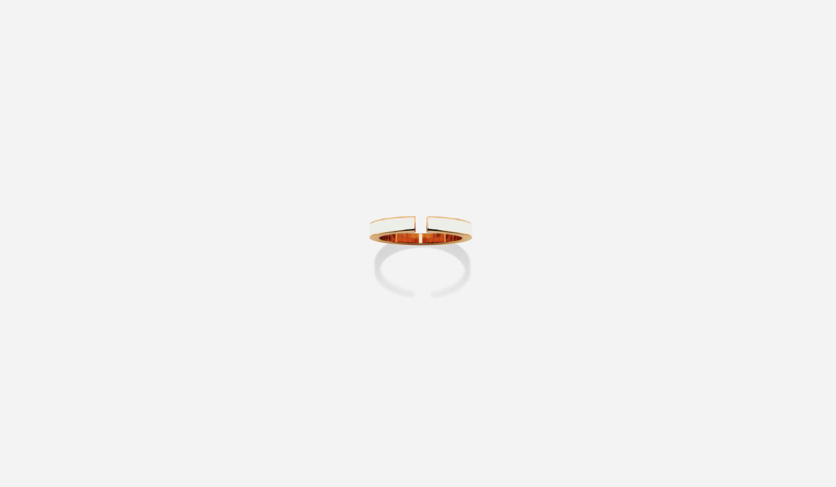 ROSE GOLD WHITE LACQUER C RING