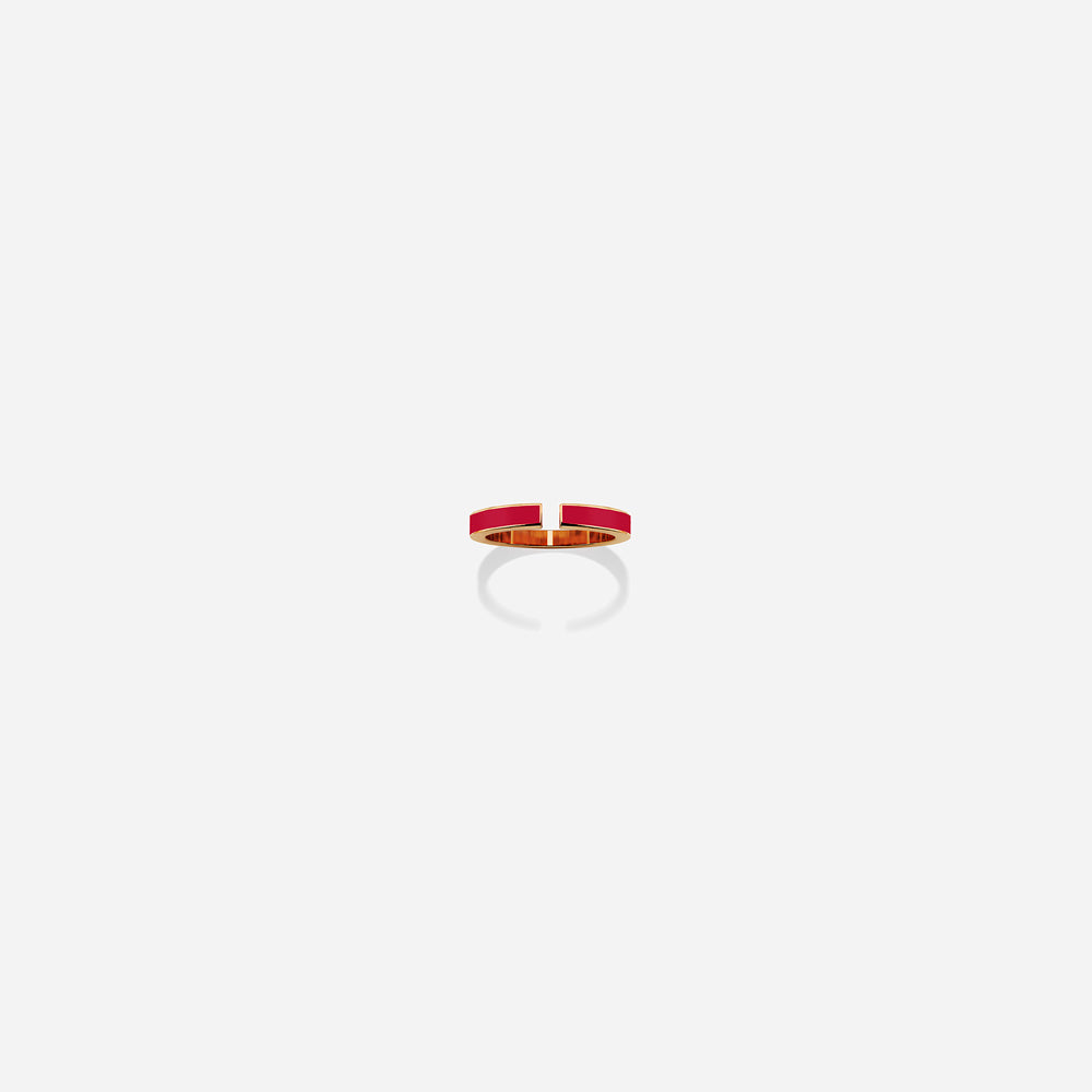ROSE GOLD RED LACQUER C RING