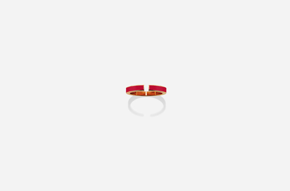 ROSE GOLD RED LACQUER C RING / Rose Gold